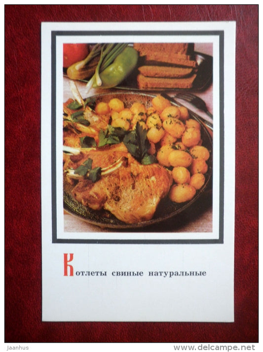 natural pork chops - Russian Cuisine - 1987 - Russia USSR - unused - JH Postcards