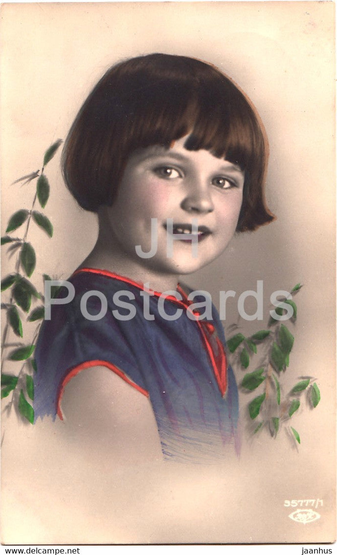 girl - children - 55777/1 - old postcard - 1930 - used - JH Postcards