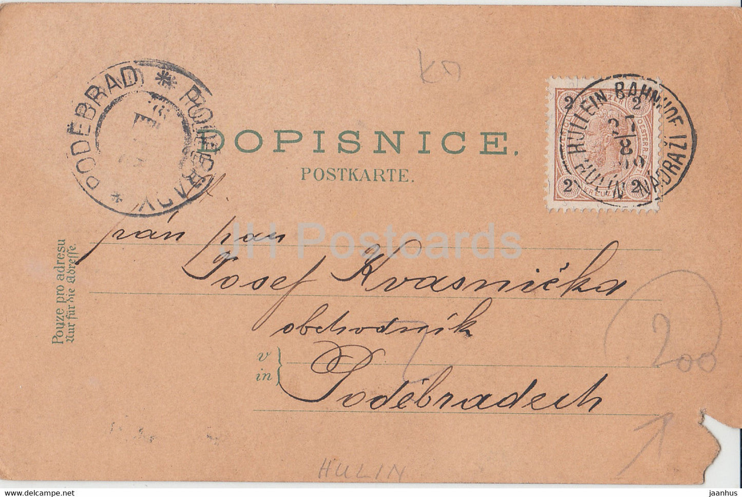Pozdrav z Hulina - Hulin - Hullein - old postcard - Czech Republic - used