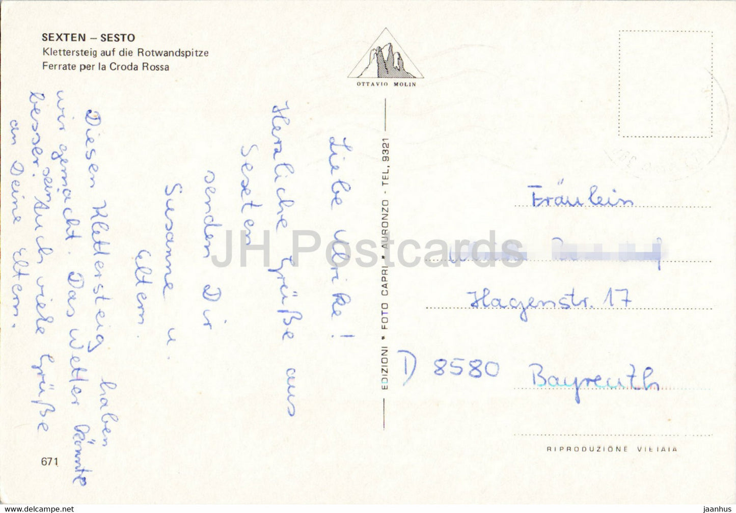 Sexten - Sesto - Klettersteig auf die Rotwandspitze - Ferrate per la Croda Rossa - 1990 - Italy - used