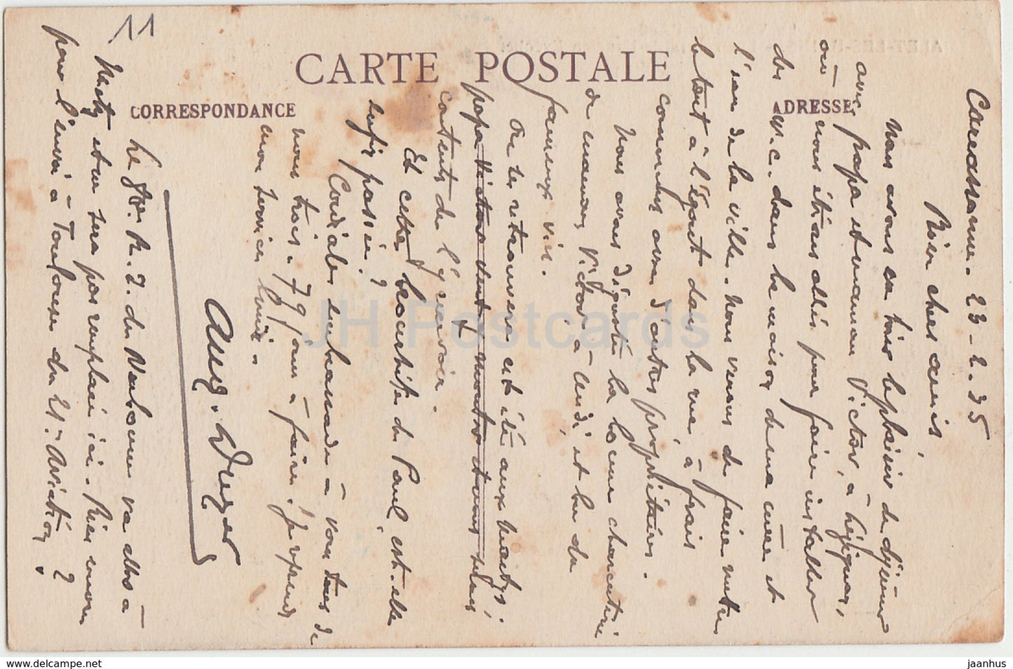 Alet Les Bains - Les Ruines de l'ancienne Eveche - La Vallée de l'Aude - 1935 - carte postale ancienne - France - occasion