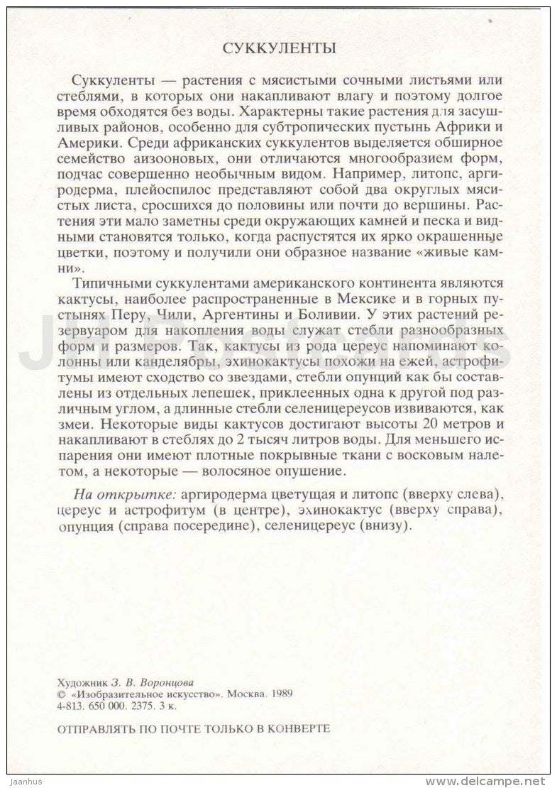 Impatiens noli-tangere - squirting cucumber - tumbleweed - Caring Plants - Amazing Plants - 1989 - Russia USSR - unused - JH Postcards