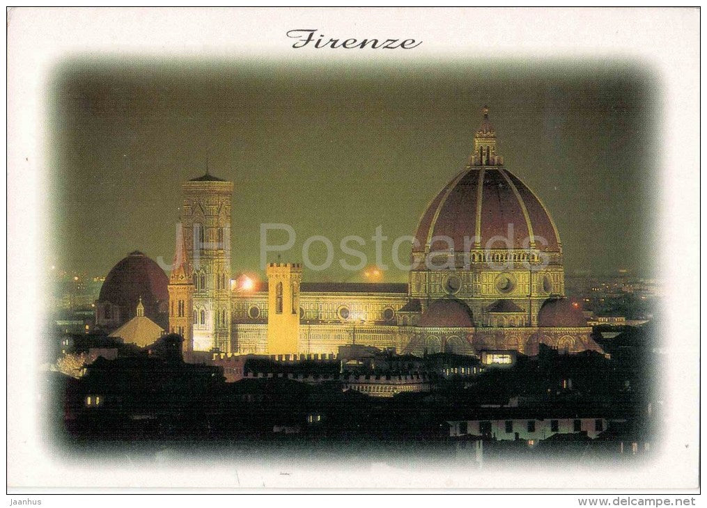Il Duomo , Notturno - The Cathedral by Night  Firenze - Toscana - 237 - Italia - Italy - sent from Italy to Germany 2003 - JH Postcards