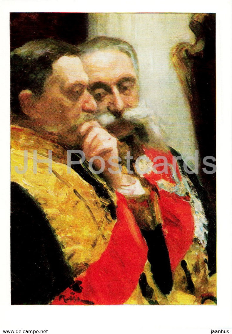 painting by Ilya Repin - Portrait of Ivan Goremykin and Nikolai G - Russian art - 1985 - Russia USSR - unused - JH Postcards