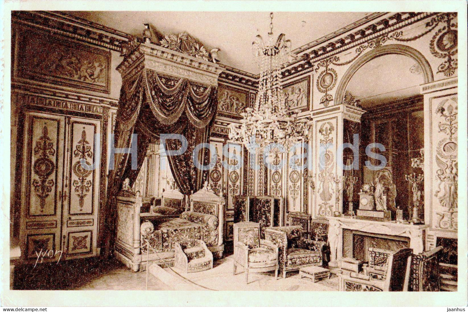 Palais de Fontainebleau - Chambre a coucher Napoleon - 12 - old postcard - 1931 - France - used - JH Postcards