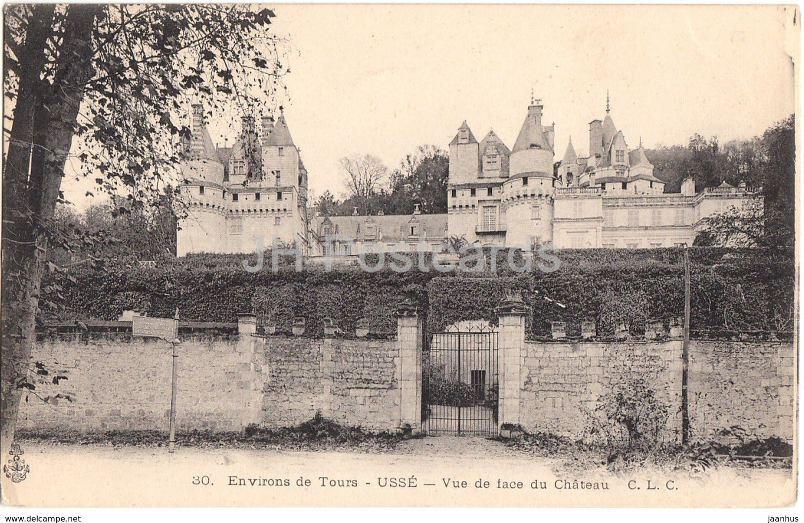 Usse - Environs de Tours - Vue de face du Chateau - castle - 30 - old postcard - France - unused - JH Postcards