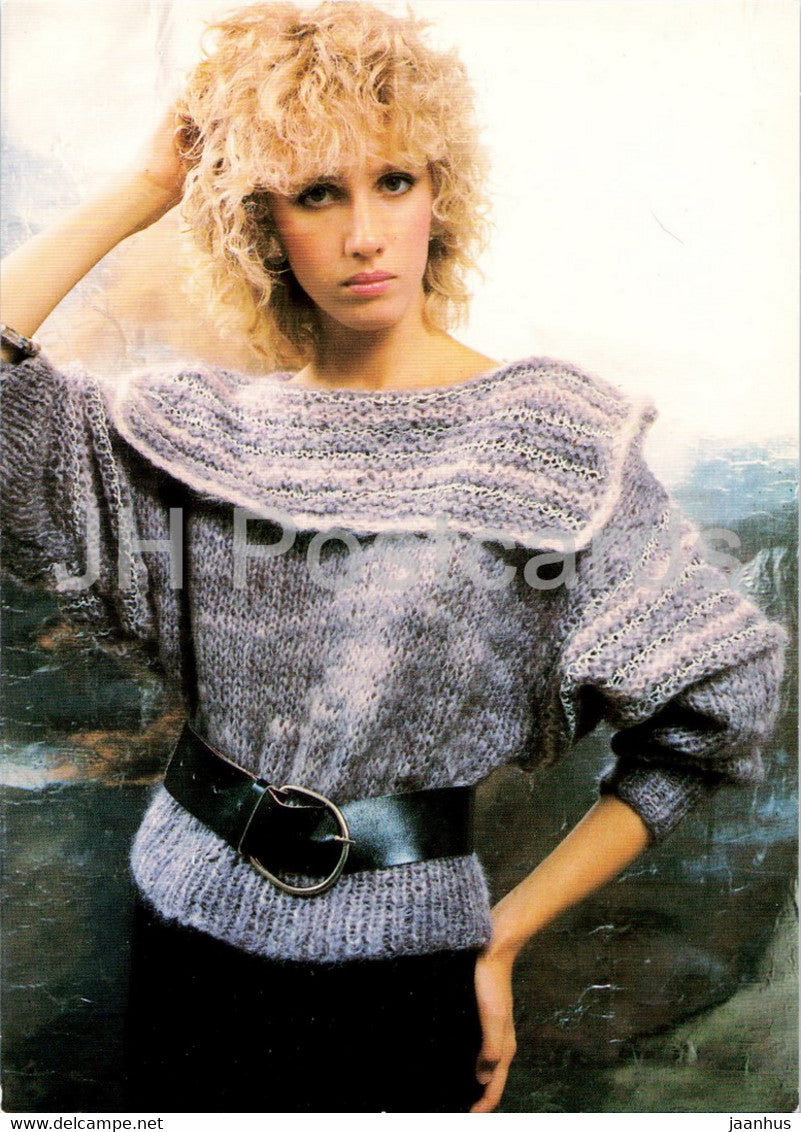 pullover - Women Fashion - knitting patterns - woman - 1987 - Czechoslovakia - unused - JH Postcards