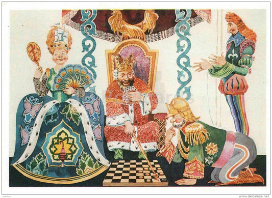 King and Queen - Afraid of Troubles , Cannot Have Luck - russian fairy tale by S. Marshak - 1985 - Russia USSR - unused - JH Postcards