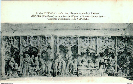 Vignory - Interieur de l'Eglise - Chapelle Sainte Barbe - old postcard - France - unused - JH Postcards