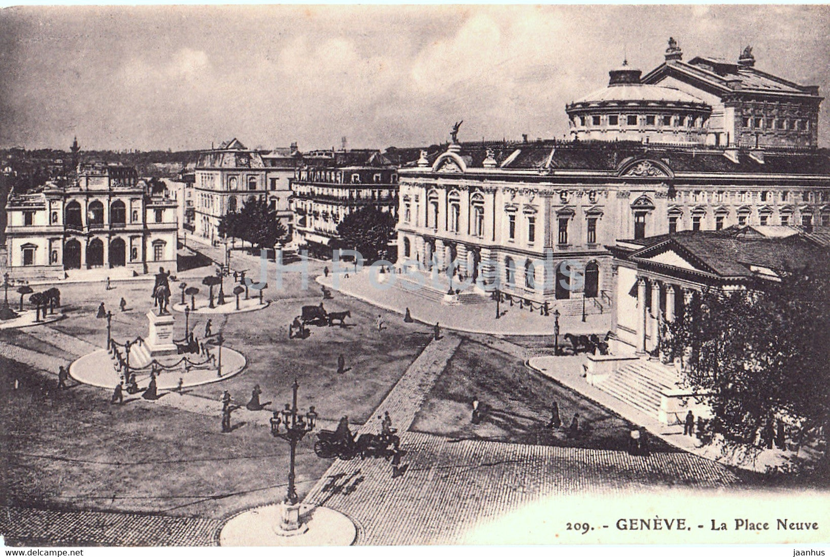 Geneve - Geneva - La Place Neuve - 209 - old postcard - Switzerland - unused - JH Postcards