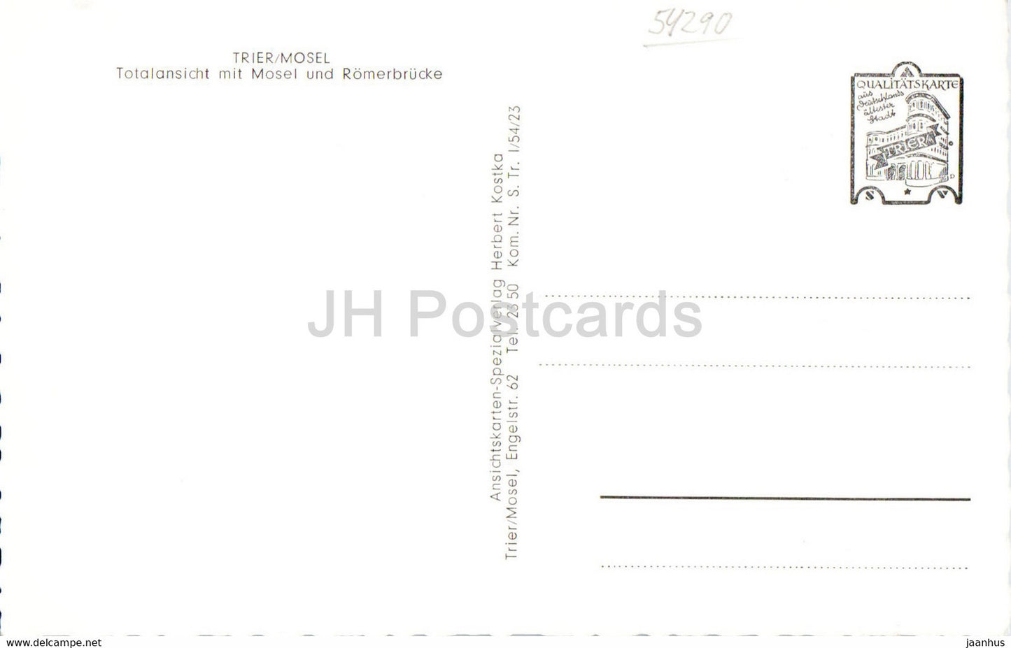 Trèves - Moselle - Totalansicht mit Mosel und Romerbrucke - carte postale ancienne - Allemagne - inutilisée