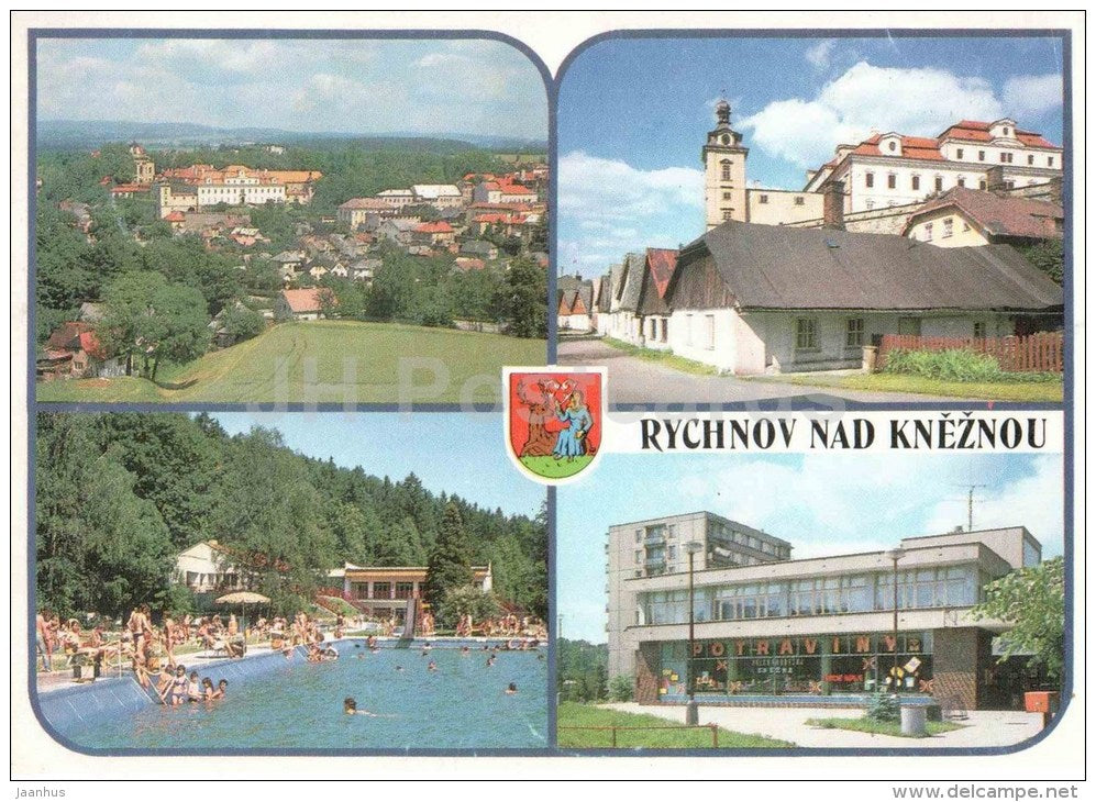 Rychnov nad Kneznou - pool - architecture - Czechoslovakia - Czech - used 1989 - JH Postcards