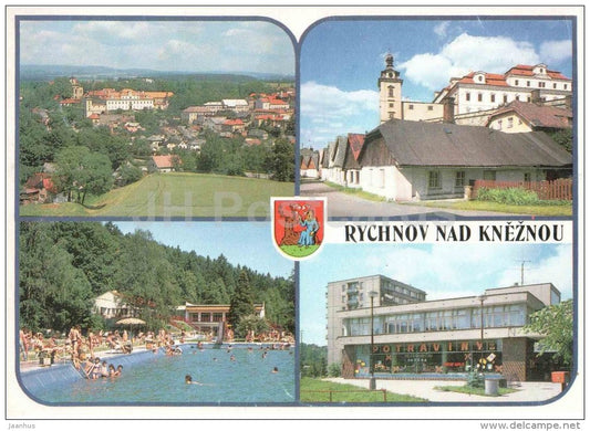 Rychnov nad Kneznou - pool - architecture - Czechoslovakia - Czech - used 1989 - JH Postcards