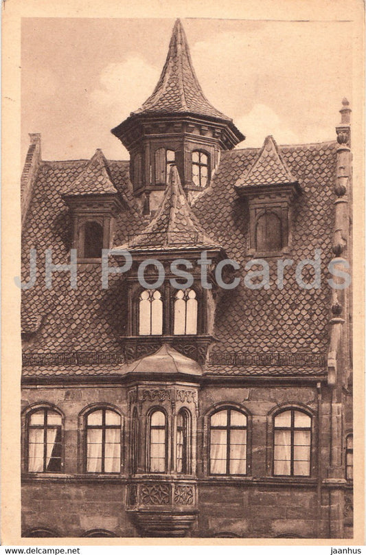 Nurnberg - Dachreiter und Erker - Untere Soldnergasse 17 - old postcard - Germany - unused - JH Postcards