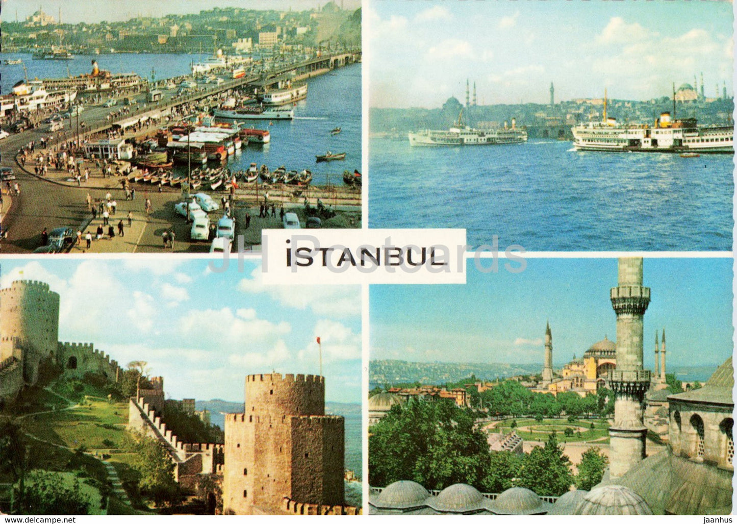 Istanbul - G Bridge - Harbour - Fortress - St Sophia - multiview - 2 - Turkey - unused - JH Postcards