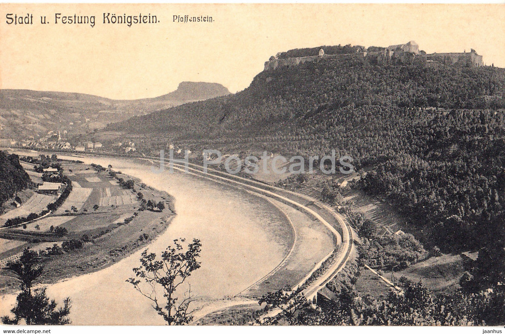 Stadt u Festung Konigstein - Pfaffenstein - 10661 - old postcard - Germany - unused - JH Postcards