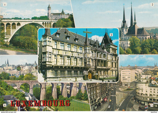 Pont Adolphe - Cathedrale - Palais Grand Ducal - Panorama - Avenue de la Liberte - Luxembourg - unused - JH Postcards