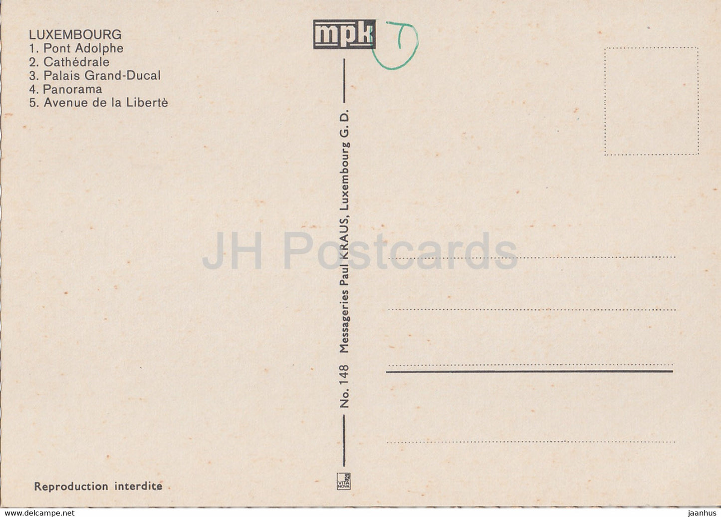 Pont Adolphe - Cathédrale - Palais Grand Ducal - Panorama - Avenue de la Liberté - Luxembourg - inutilisé