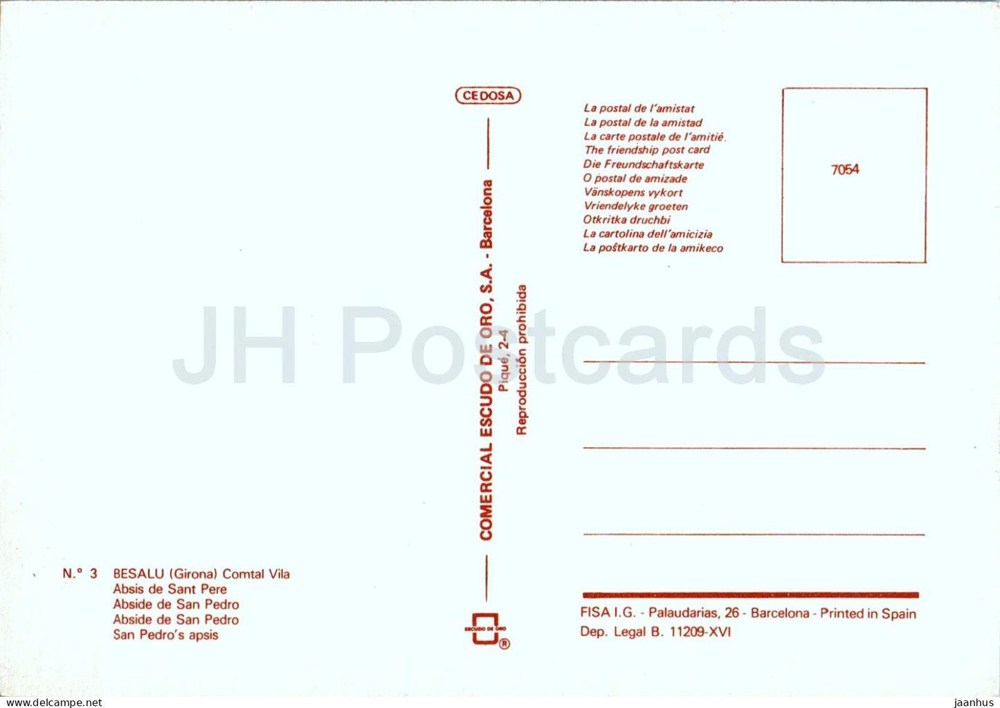 Besalu - Comtal Vila - San Pedro's Apsis - 3 - Spanien - unbenutzt 