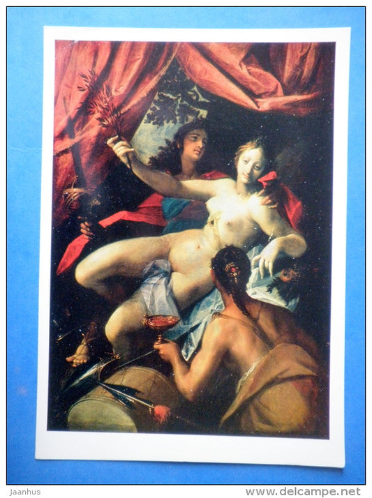 painting by Hans von Aachen - large format card - Allegory of Peace , Art and Abundance , 1920s  - german art - unused - JH Postcards