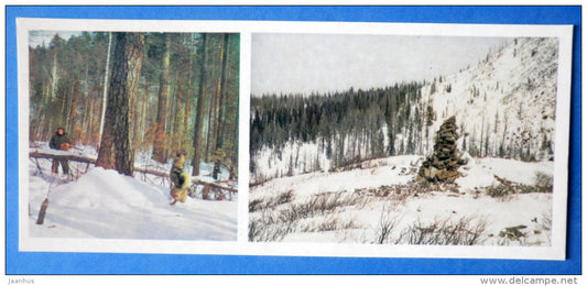 Huntng - dog - winter in the mountains - Lake Baikal - 1978 - Russia USSR - unused - JH Postcards