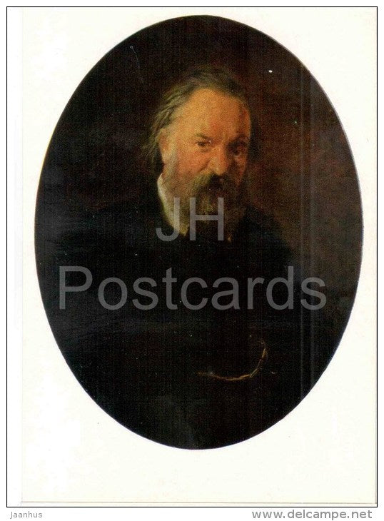 painting by N. Ge - Portrait of writer A. Herzen , 1867 - russian art - unused - JH Postcards