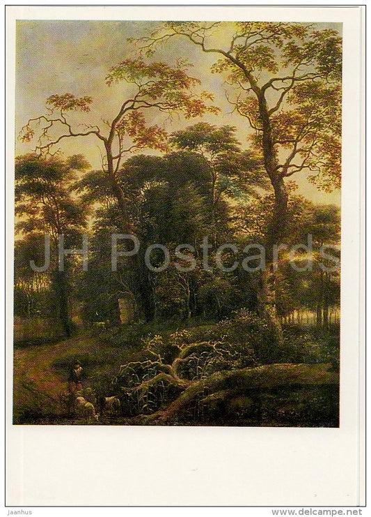 painting by Jacob van Ruisdael - Landscape with Sheep - Dutch art - 1983 - Russia USSR - unused - JH Postcards