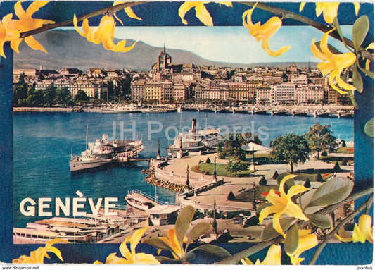 Geneva - Geneve - ship - steamer - 1070 - 1974 - Switzerland - used - JH Postcards