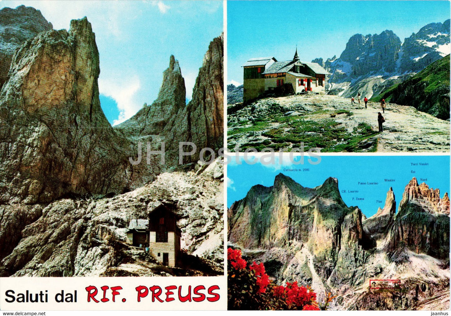 Saluti dal Rif Preuss - Dolomiti del Catinaccio - 4922 - Italy - unused - JH Postcards