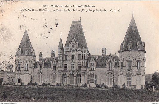 Bouaye - Chateau du Bois de la Noe - Facade principale - castle - old postcard - 1907 - France - used
