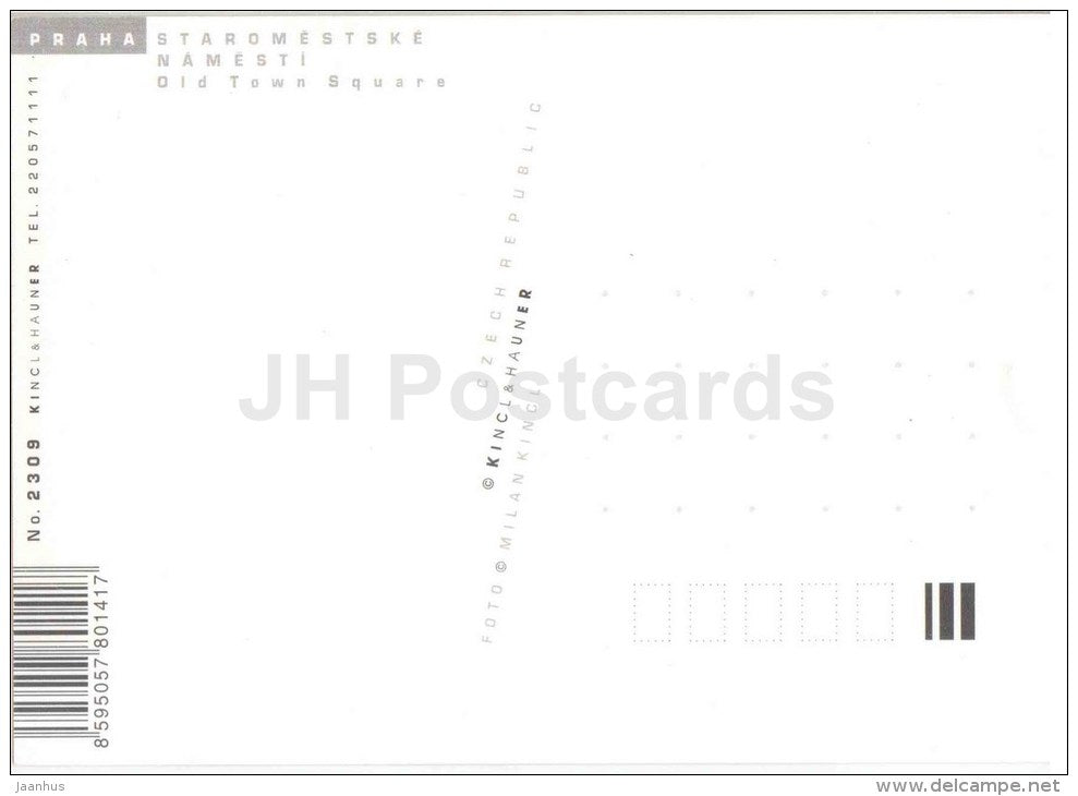 Praha - Prague - Old Town Square - Czech Republic - unused - JH Postcards