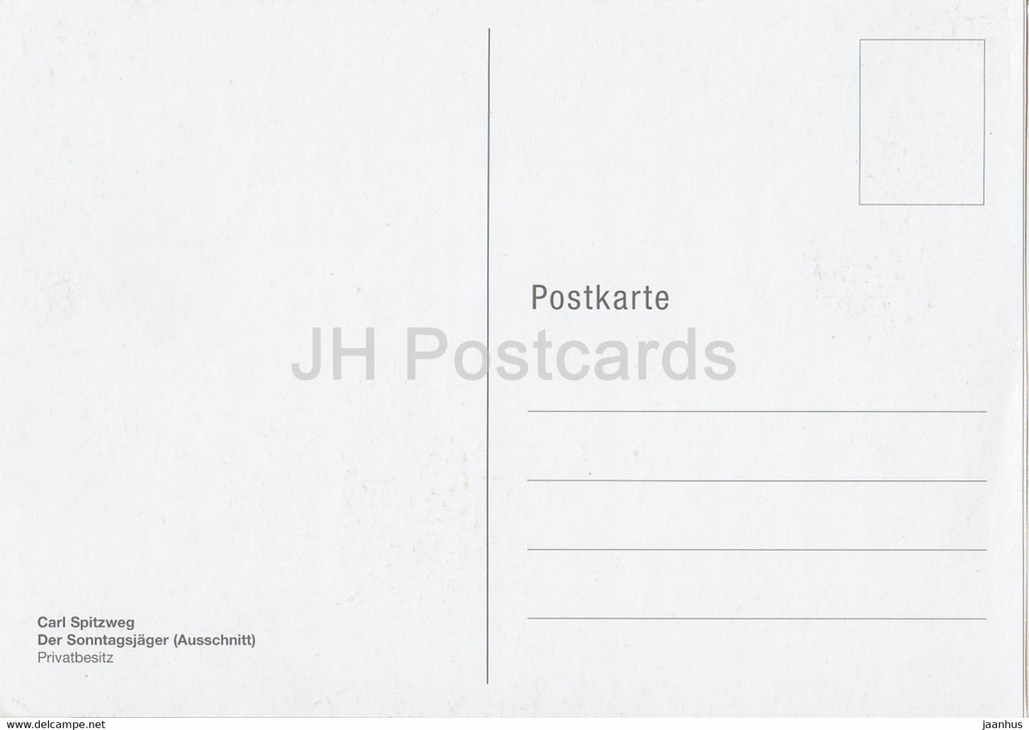 painting by Carl Spitzweg - Der Sonntagsjager - German art - Germany - unused