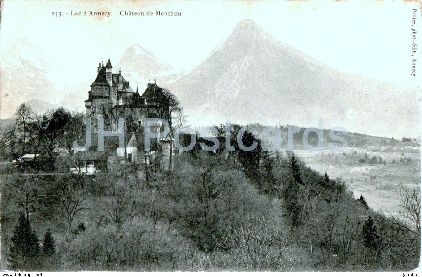 Lac d'Annecy - Chateau de Menthon - castle - 253 - old postcard - France - unused - JH Postcards