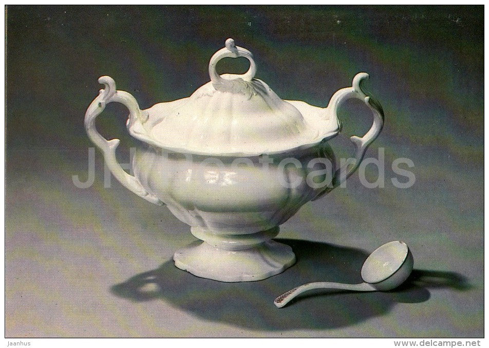 Soup Tureen , Soup Ladle - Gardner´s Factory - Russian porcelain of 18.-19. century - 1984 - Russia USSR - unused - JH Postcards