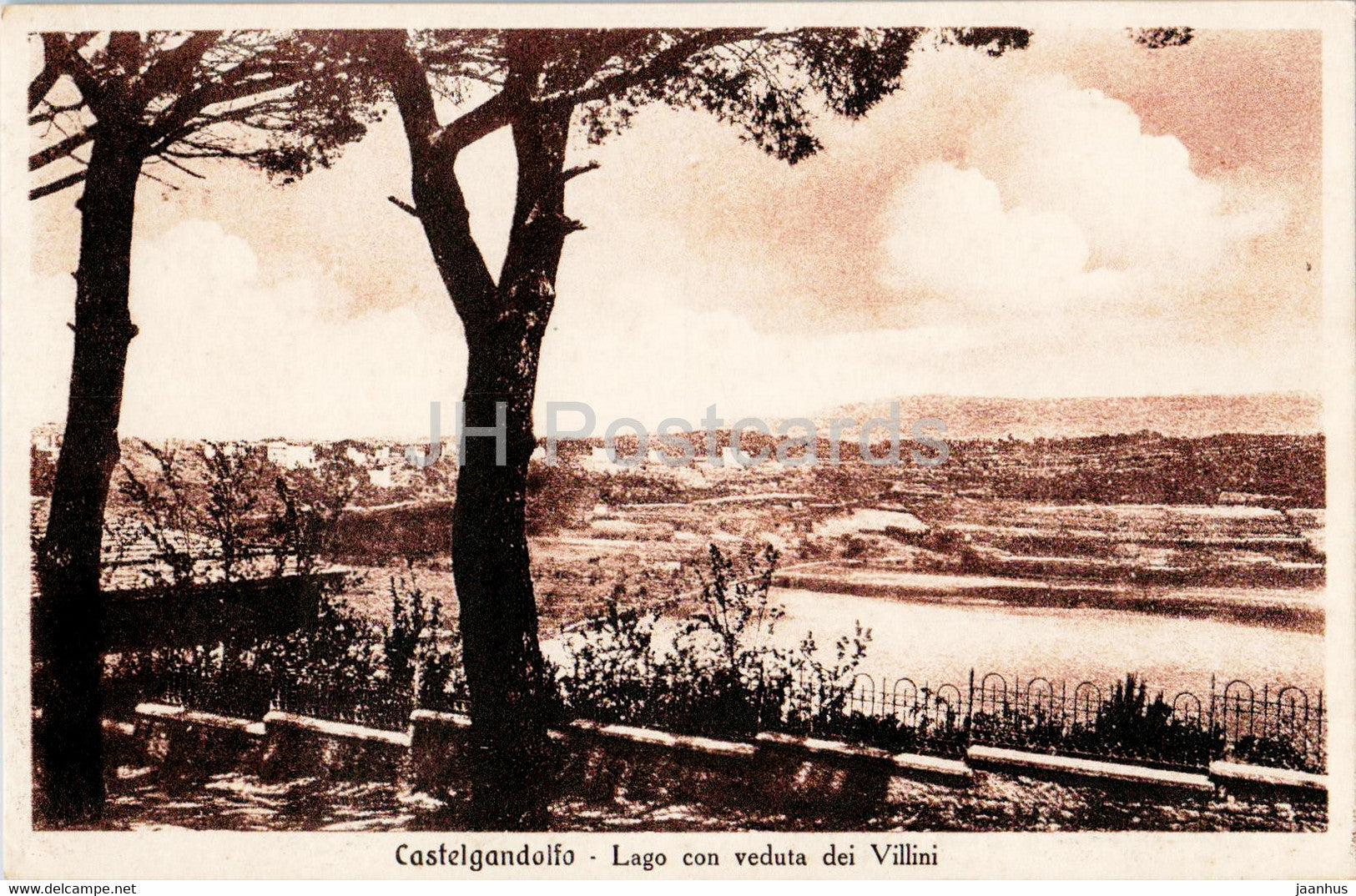 Castelgandolfo - Lago con veduta dei Villini - 710 - old postcard - Italy - unused - JH Postcards