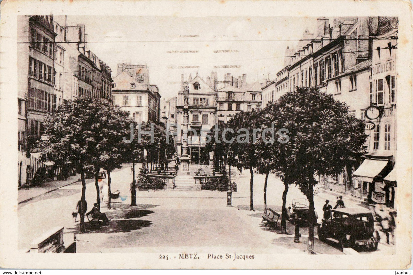 Metz - Place St Jacques - old car - 225 - old postcard - 1931 - France - used - JH Postcards