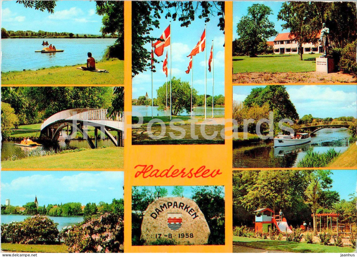 Haderslev - Dampark - multiview - 336/85 - Denmark - used - JH Postcards