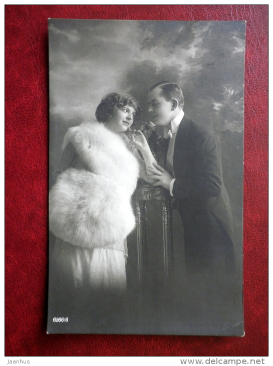 man and woman - couple - Amag 6266/6 - old postcard - circulated in Estonia 1923 , Kärdla , Tallinn - used - JH Postcards