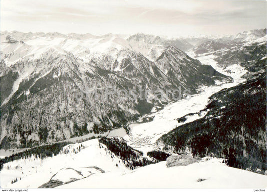 Panorama dal Rifugio Col Rodella verso Campitello e Val di Fassa - old postcard - Italy - unused - JH Postcards