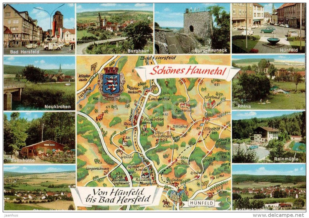 Schönes Haunetal - Von Hünfeld bis Bad Hersfeld - Burghaun - Neukirchen - Rainmühle - Germany - 1975 gelaufen - JH Postcards