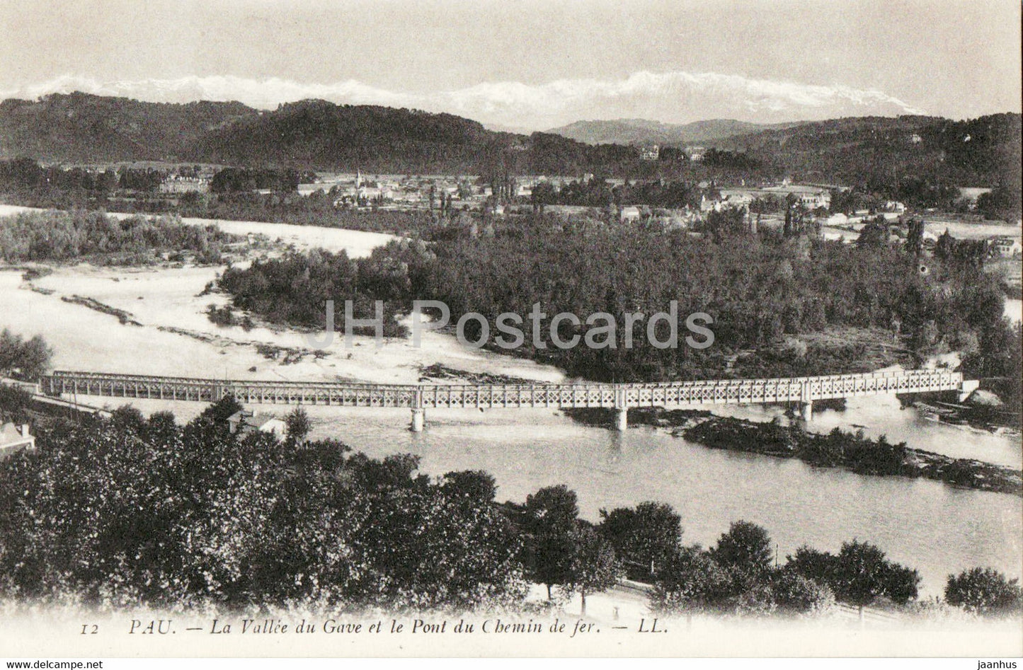 Pau - La Vallee du Gave et le Pont du Chemin de fer - bridge - 12 - old postcard - France - unused - JH Postcards
