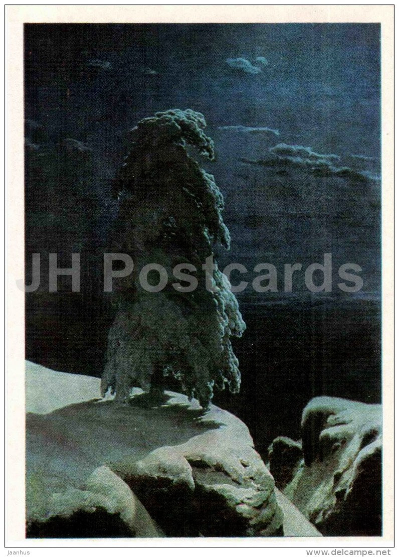 painting by I. Shishkin - In the Wild North , 1891 - Winter - russian art - Russia USSR - 1980 - unused - JH Postcards