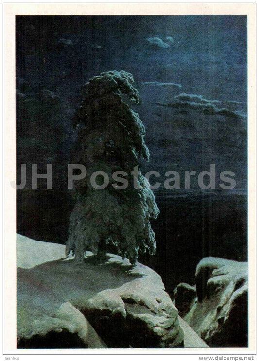 painting by I. Shishkin - In the Wild North , 1891 - Winter - russian art - Russia USSR - 1980 - unused - JH Postcards