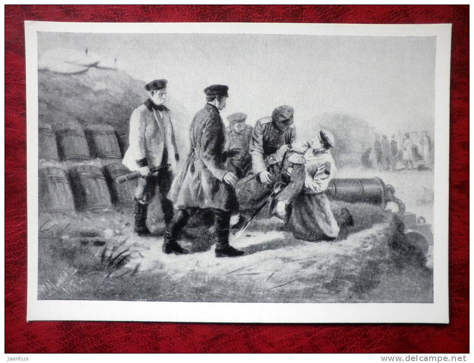 painting by W.E. Makovsky - Death of Admiral Nakhimov - art - unused - JH Postcards