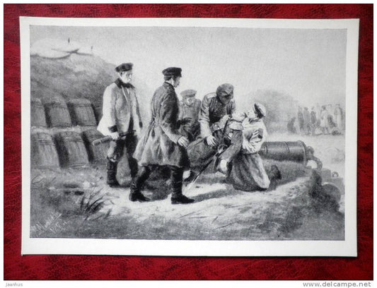 painting by W.E. Makovsky - Death of Admiral Nakhimov - art - unused - JH Postcards