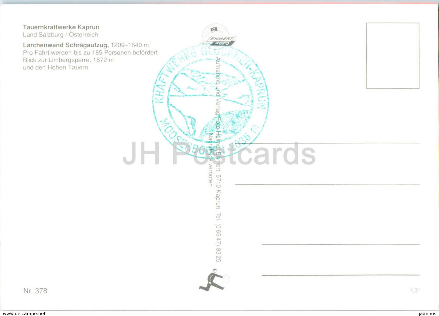 Tauernkraftwerke Kaprun - Larchenwand Schragaufzug - Österreich - unbenutzt