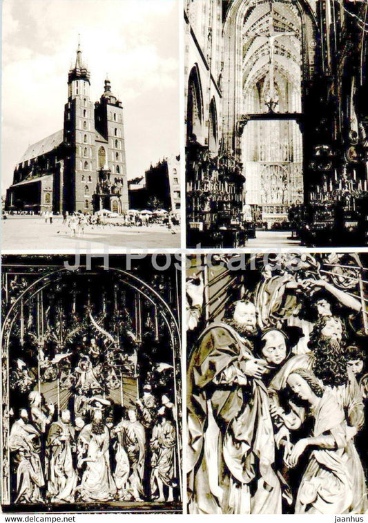 Krakow - Kosciol Mariacki - church - multiview - Poland - unused - JH Postcards