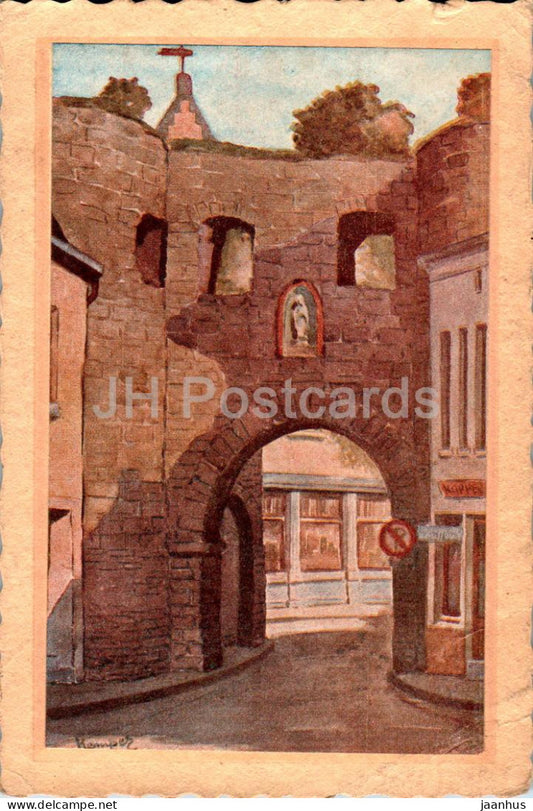 Valkenburg - Berkelpoort - Berkel gate - illustration - old postcard - 1947 - Netherlands - used - JH Postcards