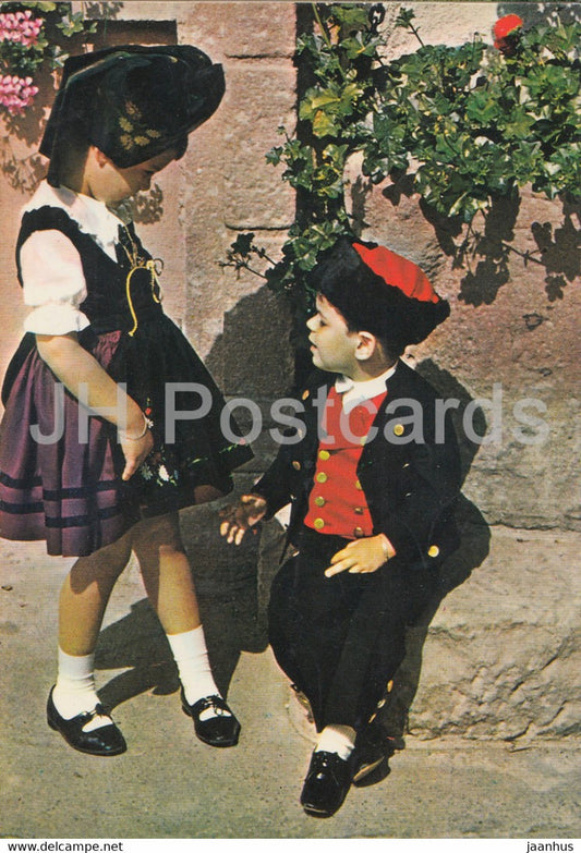 L'Alsace Pittoresque - folk costumes - children - 1986 - France - used - JH Postcards