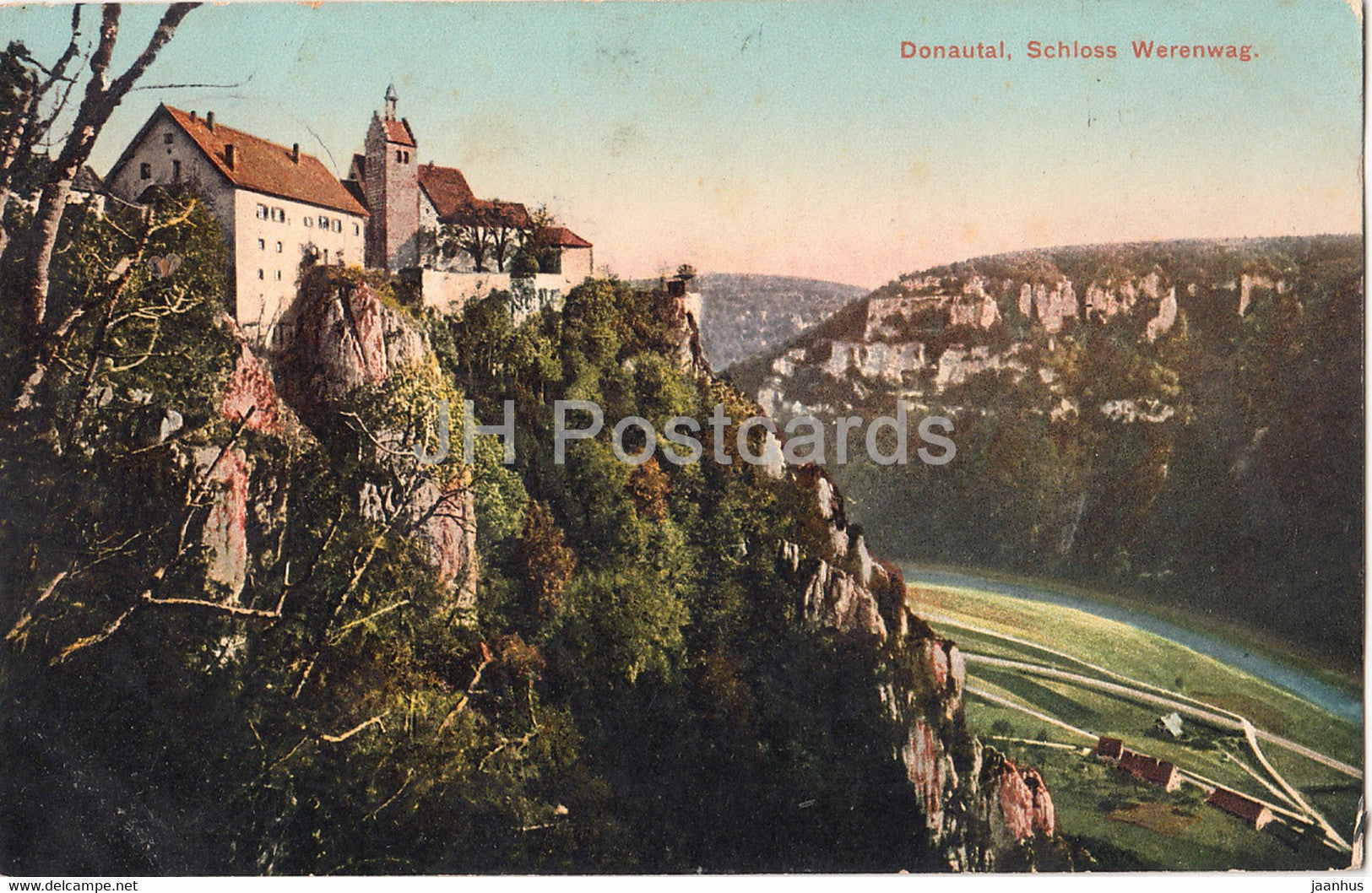 Donautal - Schloss Werenwag - castle - old postcard - 1911 - Germany - used - JH Postcards